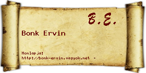 Bonk Ervin névjegykártya