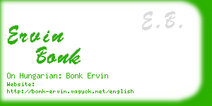 ervin bonk business card